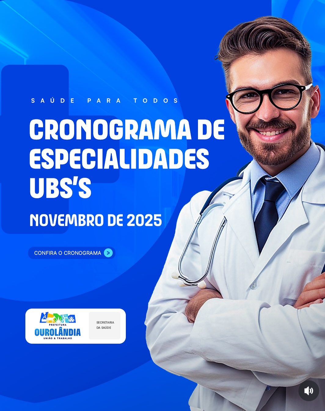 CRONOGRAMA DE SAÚDE EM OUROLÂNDIA: Prefeitura divulga datas de especialidades para novembro