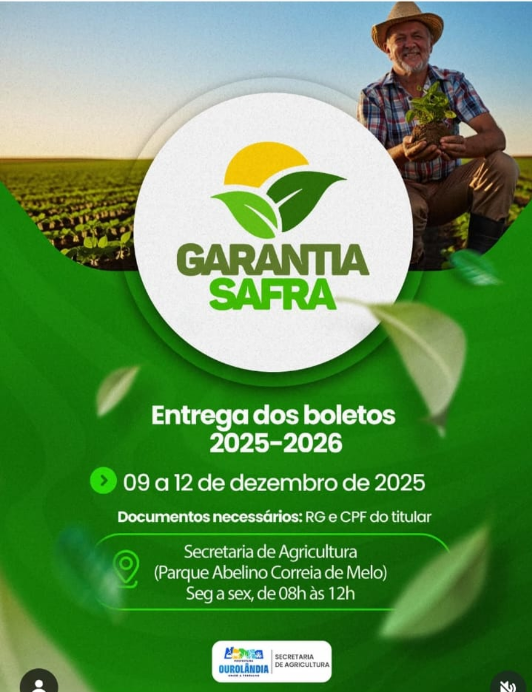 Ourolândia:Entrega dos Boletos do Garantia Safra 2025-2026 em Ourolândia