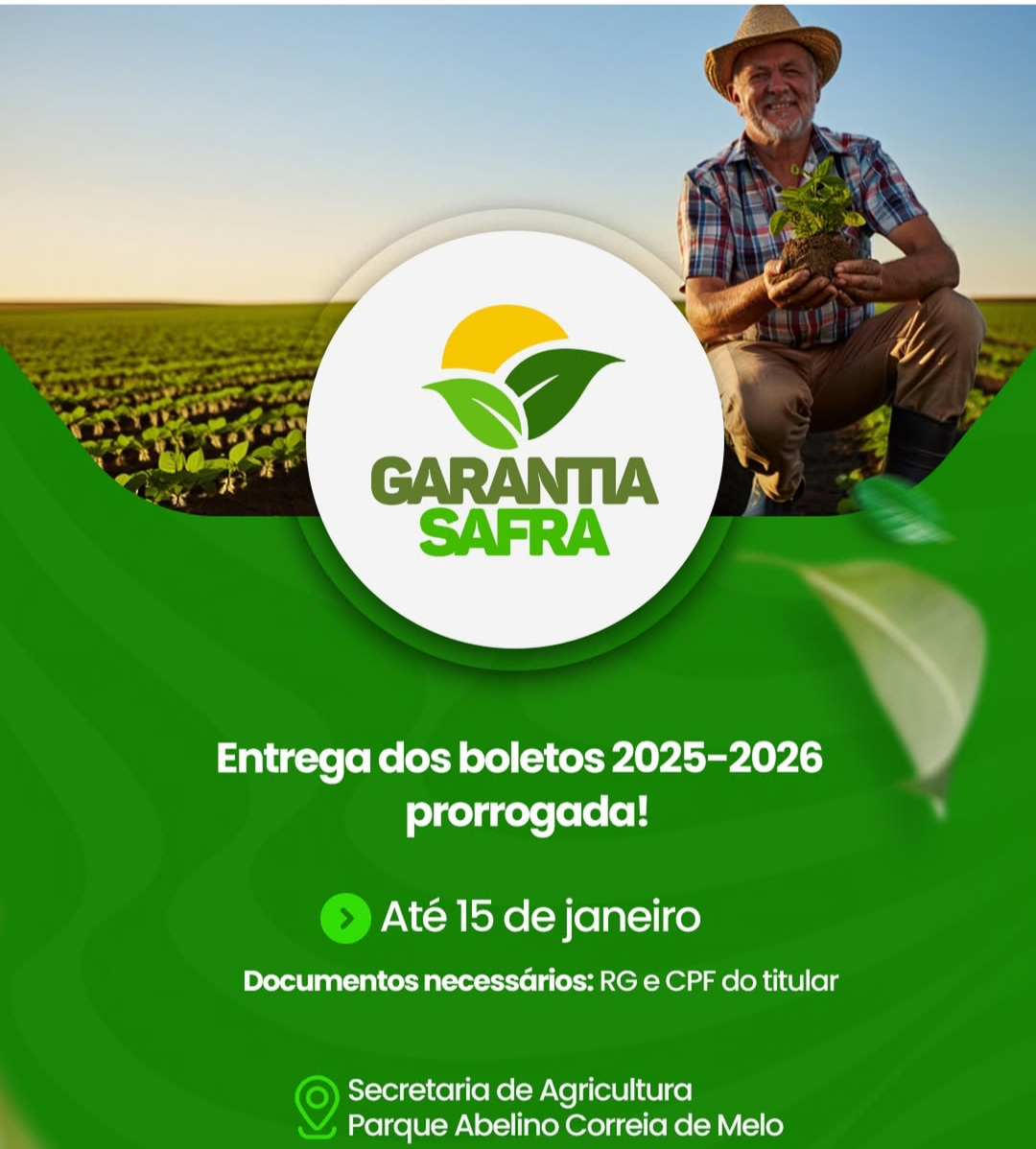 Prefeitura de Ourolândia Prorroga Prazo do Garantia-Safra 2025–2026