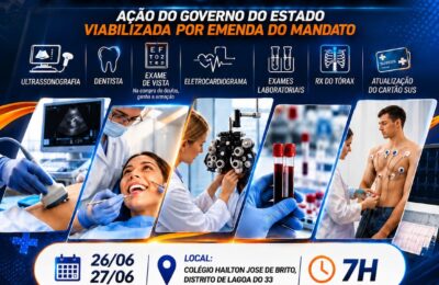 Distrito de Lagoa do 33 recebe neste sábado mutirão de saúde com exames gratuitos e atualização do Cartão SUS