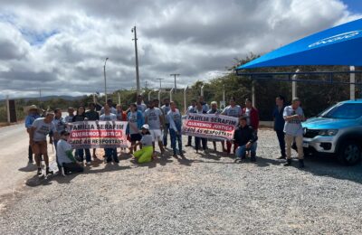 Família Serafim realiza manifestação em Umburanas e cobra respostas de empresas eólicas.