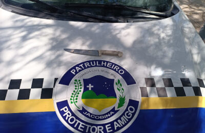 Homem é detido pela Guarda Municipal no Distrito do Junco após ameaçar vizinho com faca