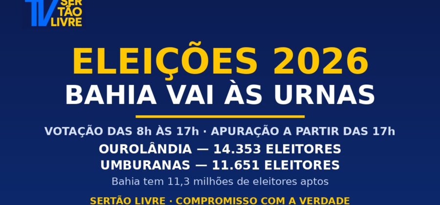 Bahia vai às urnas neste domingo: Ourolândia tem 14.353 eleitores e Umburanas 11.651