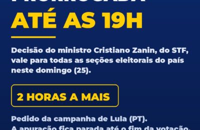 Zanin prorroga votação do 2º turno até as 19h em todo o Brasil