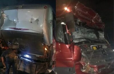 Micro-ônibus com pacientes de Capim Grosso é atingido por caminhão em Feira de Santana; ninguém ficou ferido